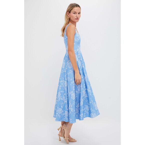 STAUD Blue Rose Wells Summer Dress NWT Size 6 Retail $395 Tuckernuck - Picture 2 of 6